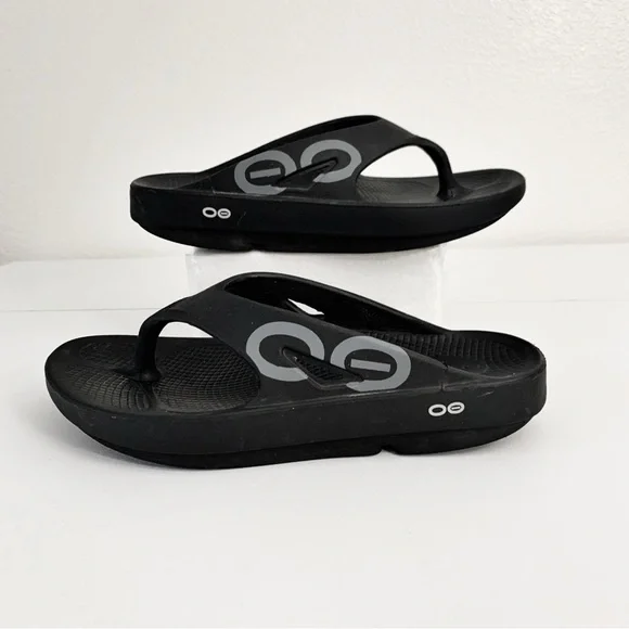 OOFOS oOriginal Sport Sandals Black & Graphite ~ 8M/10W - Picture 3 of 9